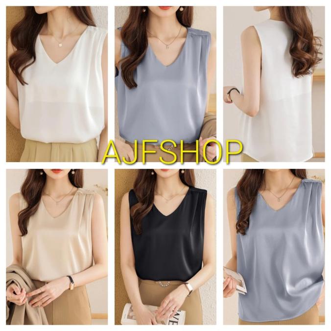 inner tanpa lengan dalaman blazer blouse atasan wanita