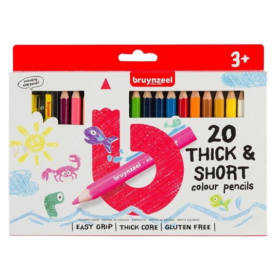 

Bruynzeel Short & Thick Colour Pencil Set 20 Colours Bestseller Paint