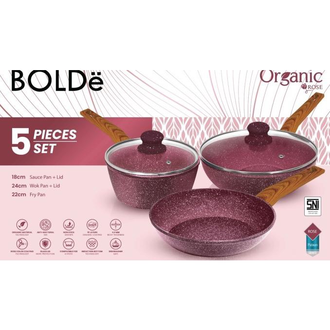 ___] BOLDE ORGANIC ROSE Cookware 5 pcs set