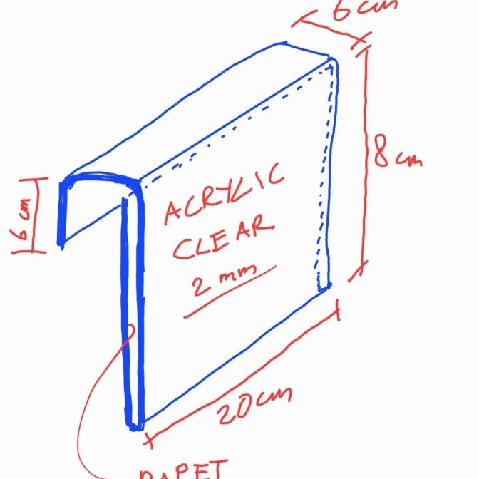 

(:(:(:(] Akrilik display custom uk 20x8x6cm tebal 2mm