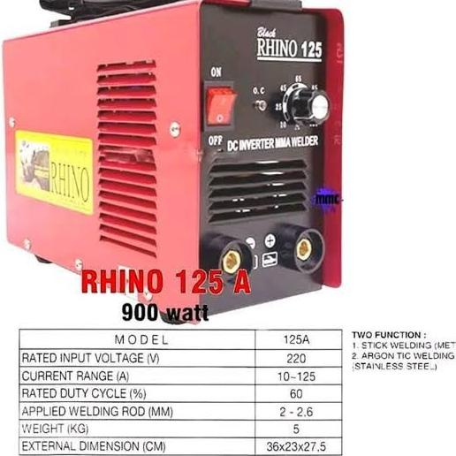 Baru TERMURAH Mesin las rhino travo las rhino 125A merah mosfet Top 863