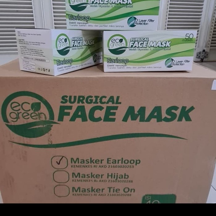 masker eco green - surgical face mask firacinta1687