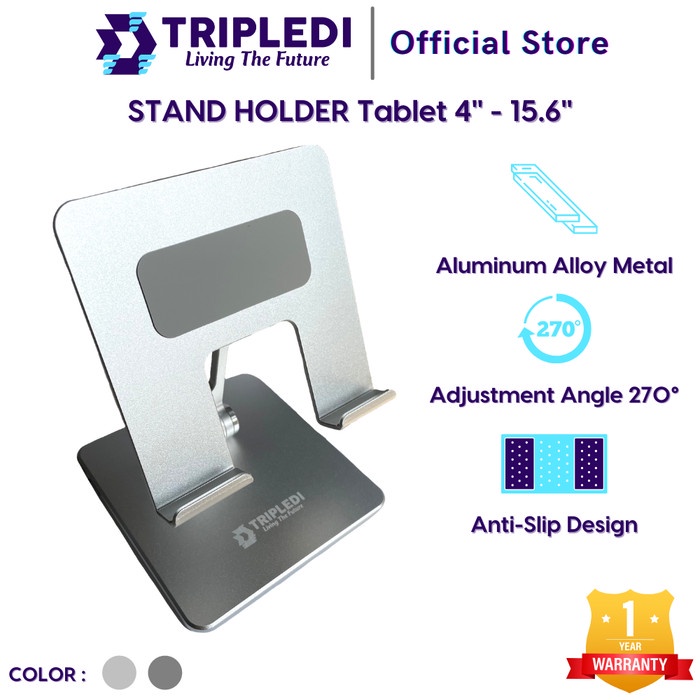 TRIPLEDI Holder Stand Aluminium Desktop POS Meja Kasir HP Tablet iPad