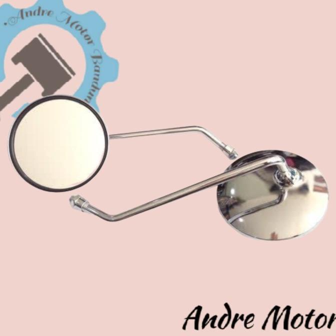 Ready stock] Spion Vespa Bulat Panjang Spion Klasik Vespa Panjang Lokal