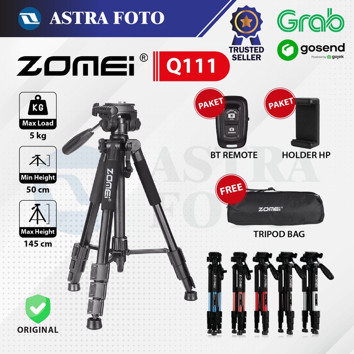 ZOMEI Q111 PROFESIONAL VIDEO TRIPOD KAMERA & HANDPHONE - Q 111 PANHEAD