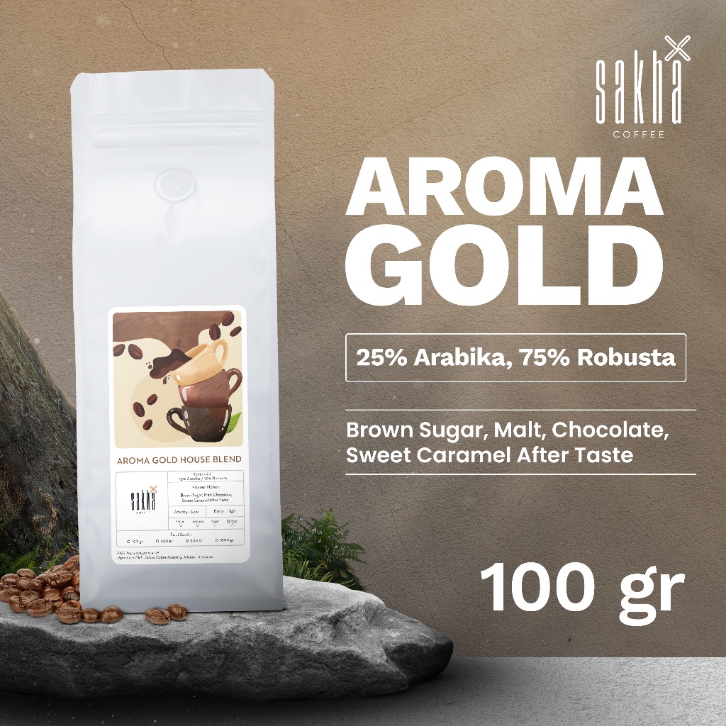 

Kopi Aroma Gold Espresso Blend Coffee Beans 100 Gram Coffe Biji Bubuk