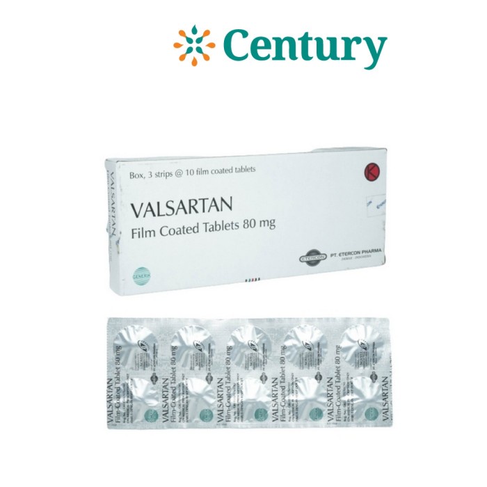 VALSARTAN 80 MG 1 STRIP 10 TAB / BAT JANTUNG / HIPERTENSI /OBAT  HIPERTENSI / OBAT JANTUNG / ANTIKOG