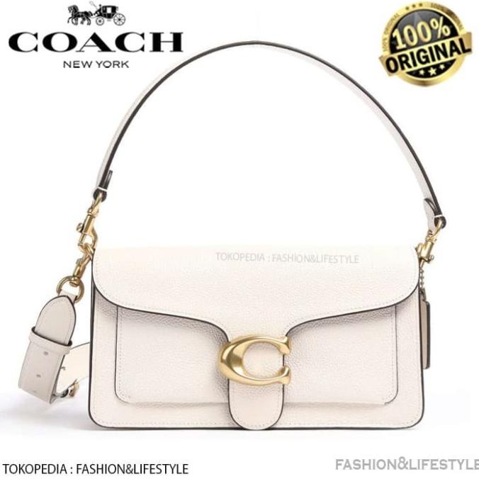 Coach Tabby 26 Leather Shoulder Bag Chalk White Original 100%