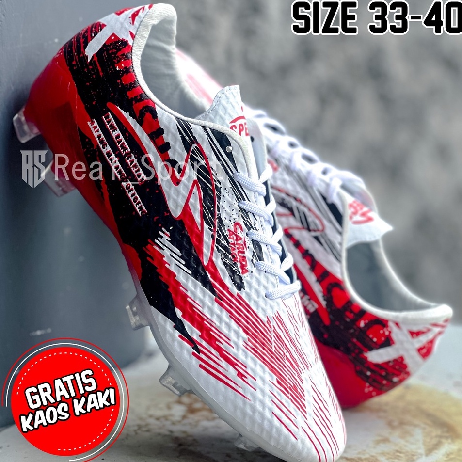 FQJZ7658  SEPATU BOLA SPCS GARUDA ATTACK SIZE 33,34,35,36,37,38,39,40 BONUS KAOS KAKI.  Sepatu Bola 