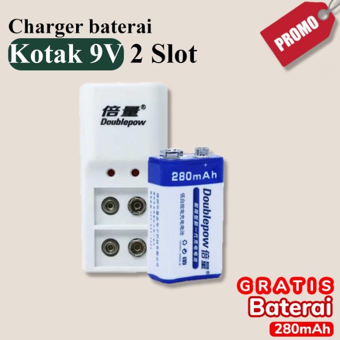 SALE CHARGER BATU BATERAI KOTAK 9V 2 SLOT CAS BATRAI BATRE RECHARGEABLE Termurah