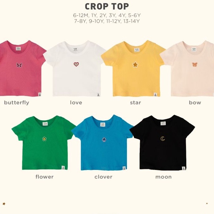 [T✮/O☆) BOHOPANNA - CROP TOP SIZE KECIL (BAGIAN GAMBAR LUBANG) CURLY CROP TOP - ATASAN ANAK - BAJU A