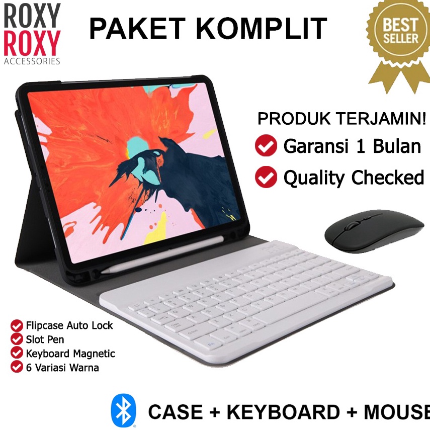 Best Produk Qws Samsung Tab A7 Lite T220 T225 8.7 Inch Tab A8 2022 X205 FS Smart Sarung Keyboard Blu