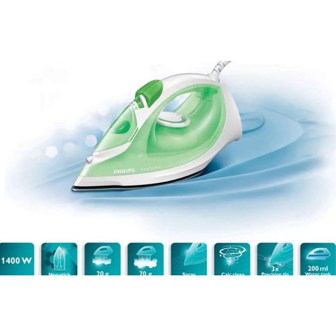 Setrika Uap Philips GC-1020 Biru Putih 1400W