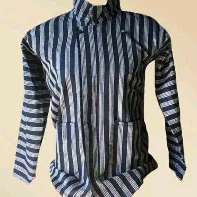 Impor Terbaru Baju Surjan Lurik Hitam Putih  Baju Surjan Tenun Jogja sorjan lurik adat jawa Baju Lur