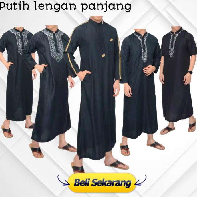 BAJU JUBAH GAMIS MUSLIM PRIA DEWASA ARAB PRIA BORDIR
