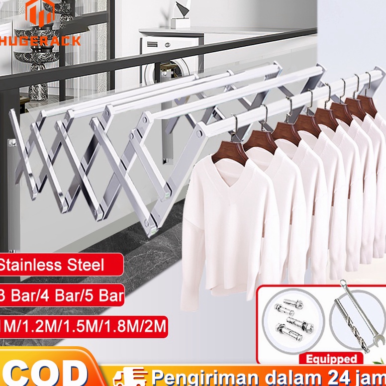 NEW STOCK Jemuran dinding lipat stainless steel Jemuran baju  lipat Jemuran handuk 200cm
