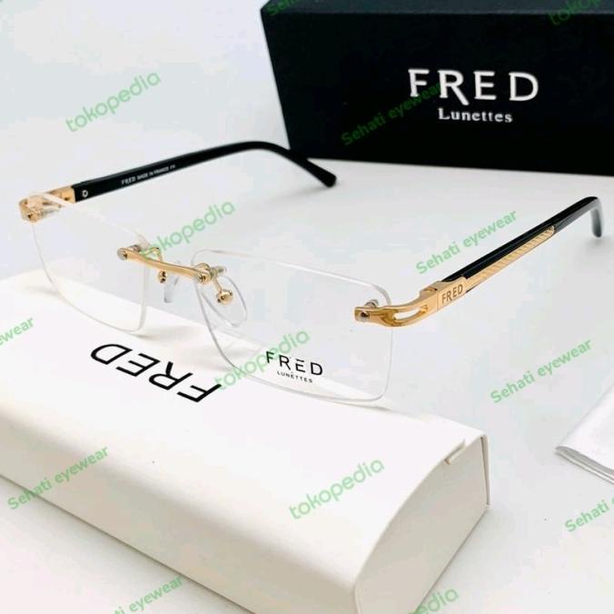 Frame Kacamata Pria Fred Frameless Premium