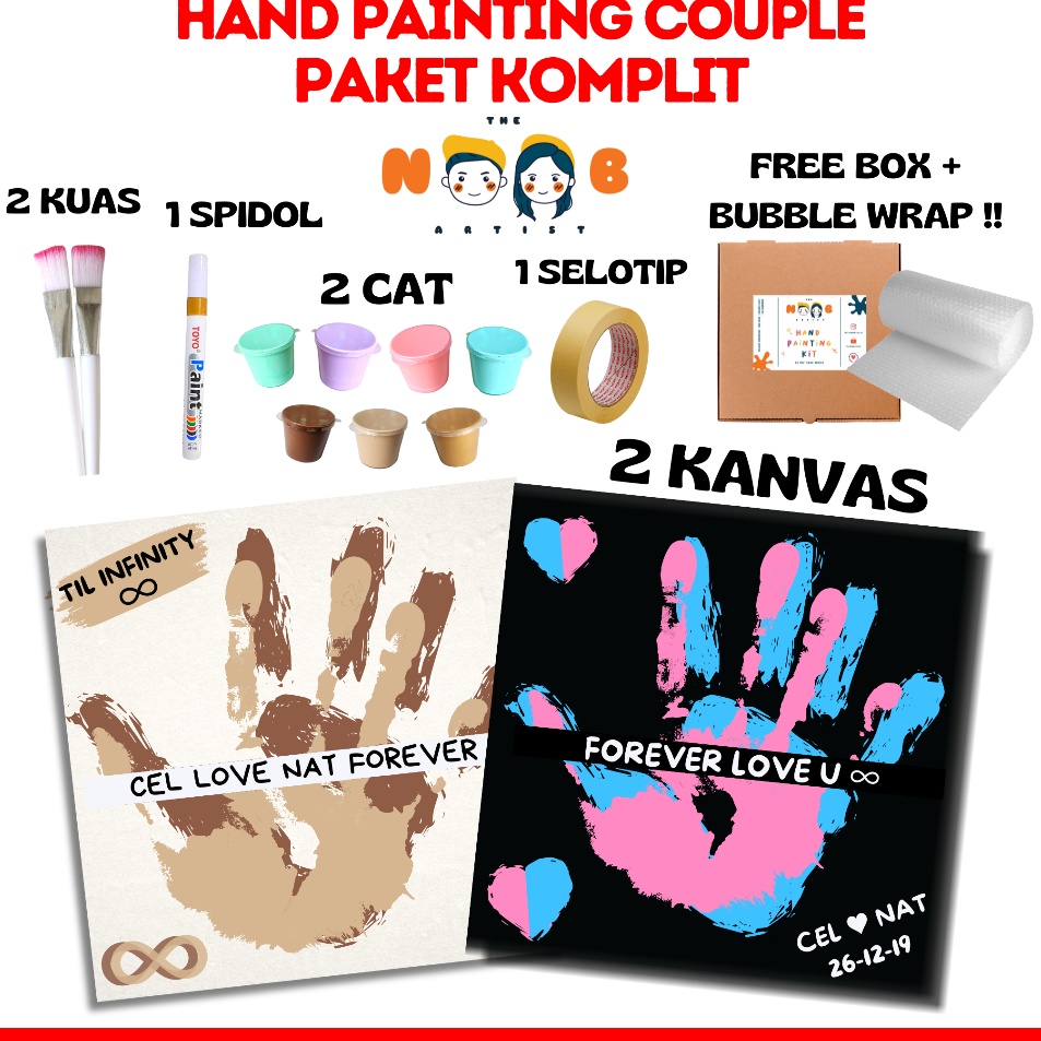 

Laku keraz Hand Painting Kit Canvas By The Noob Artist | Kanvas Cap Tangan Couple | Canvas 20x20 cm | Kanvas Lukis Tangan Couple