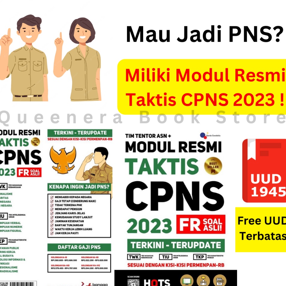 Miliki sekarang Buku CPNS 2023  Modul Resmi Taktis CPNS 2023 Soal FR Asli Terkini Terupdate Lengkap 