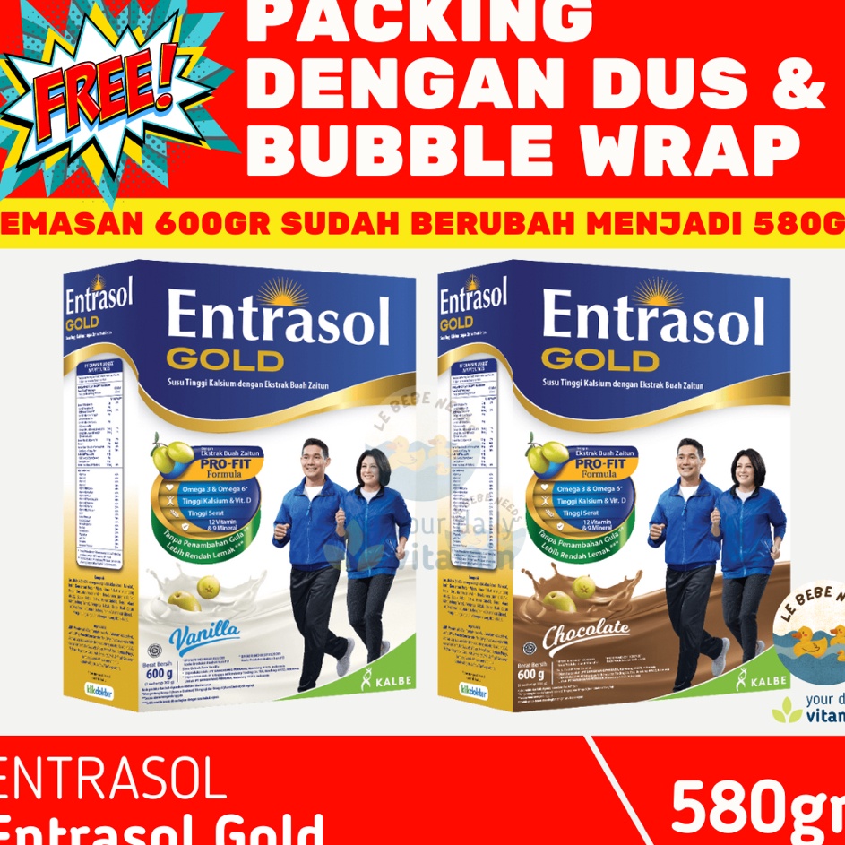 

RYBB7705 Entrasol Gold 580gr - Entrasol Gold Vanilla 580 gr - Entrasol Gold Chocolate 580 gr - Susu Tinggi Protein