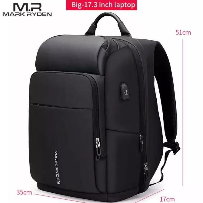 Mark Ryden MR7080D Tas Ransel Backpack Laptop Waterproof 17 Inch USB