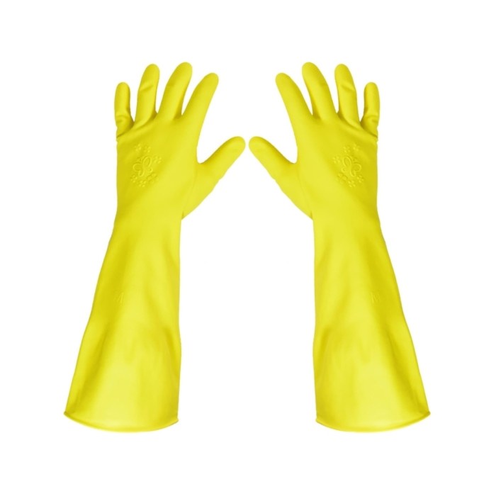 DURAGLOVE SARUNG TANGAN KARET LATEX PANJANG BUTTERFLY L - KUNING