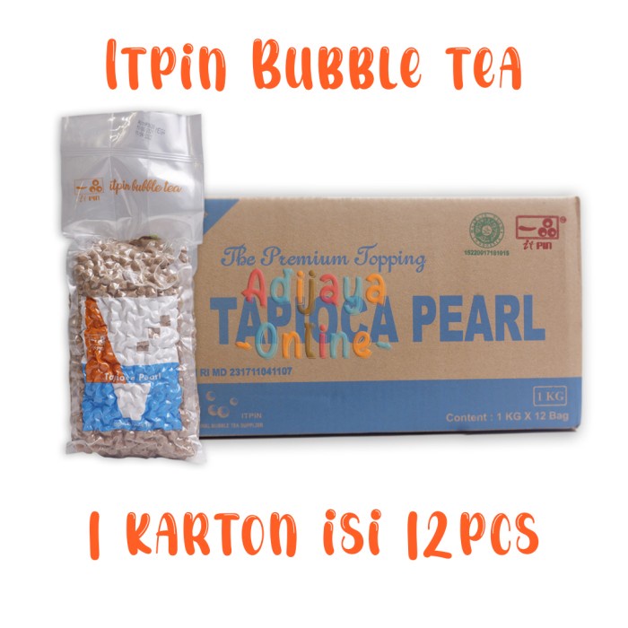 Terlaris Itpin Tapioca Pearl (1 Karton) 12Pcs Boba Hitam Itpin Itpin Boba