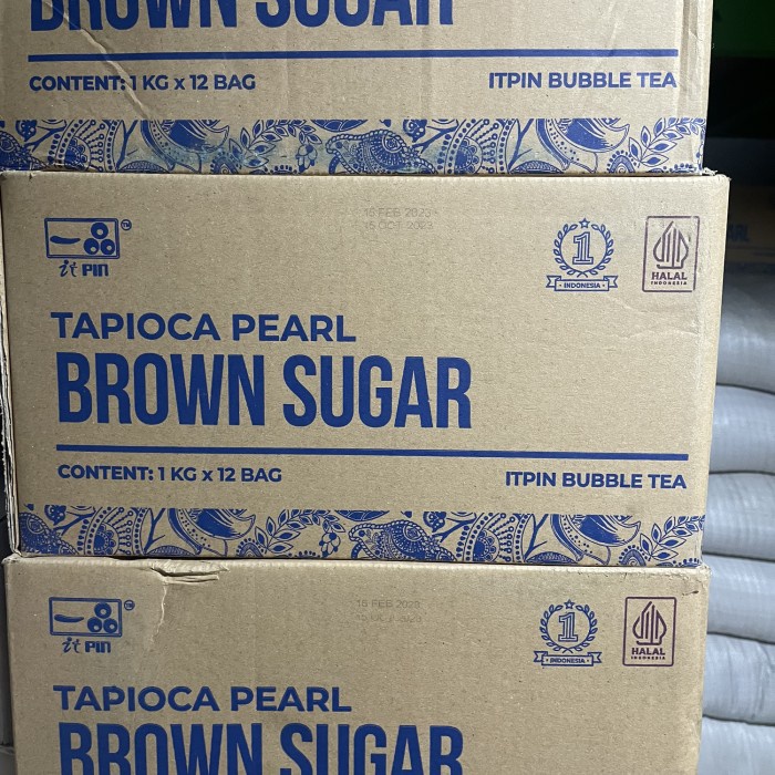 

Terlaris Tapioca Pearl Bubble Itpin Brown Sugar 1 Dus Isi 12 X 1 Kg Grab Gojek