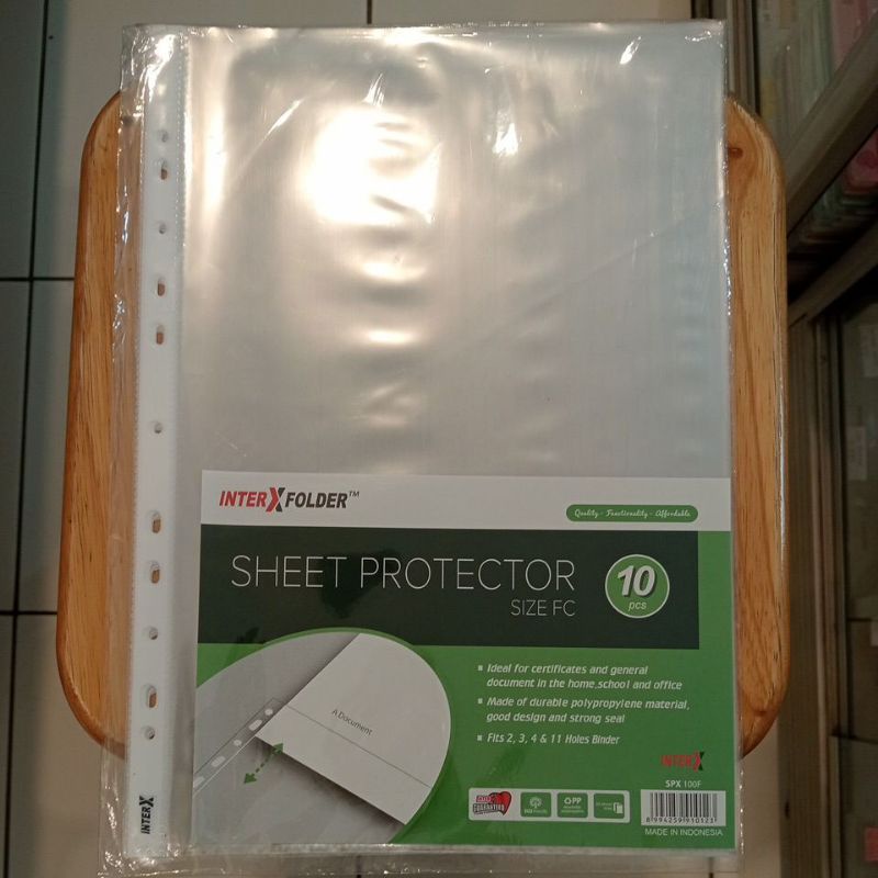 

sheet protector atau p pocket ukuran folio merek Inter x Folder 1 pak