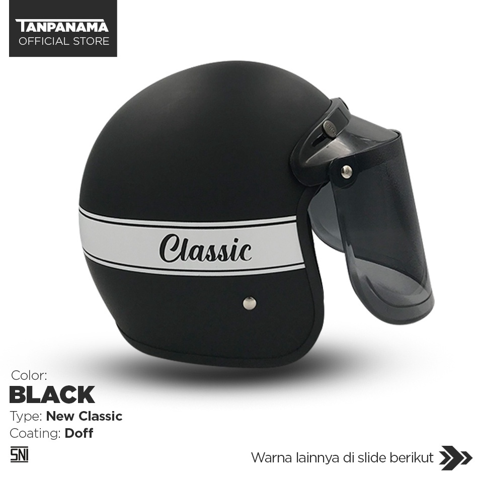 nzu36 Tanpanama Helm - Helm Bogo New Classic / Helm Retro Dewasa SNI Tanpa Ongkir