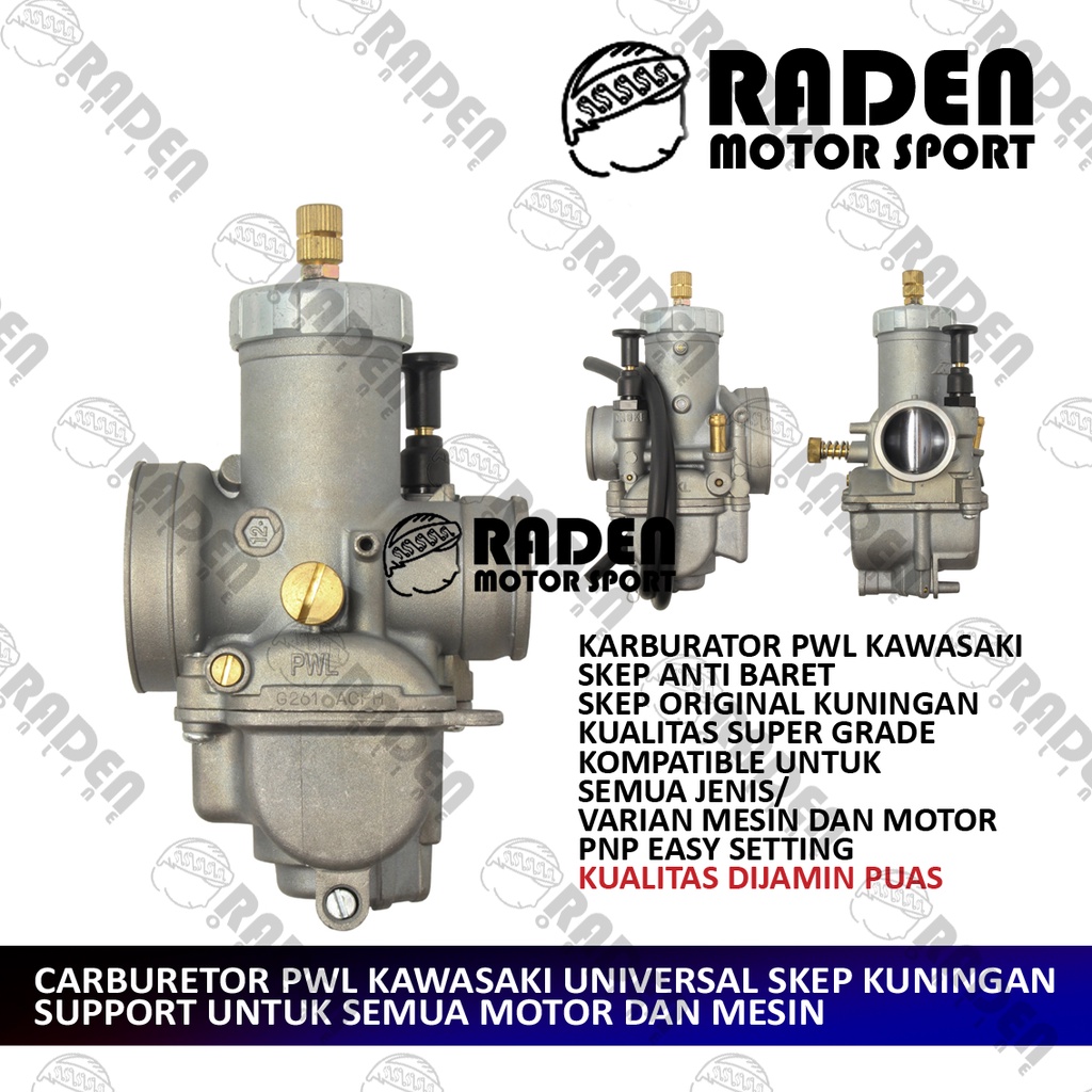 (COD) KARBURATOR  PWL 28 UNIT PNP KAWASAKI NINJA R SS RR SKEP KUNINGAN TEMBAGA ANTI BARET UNIVERSAL 