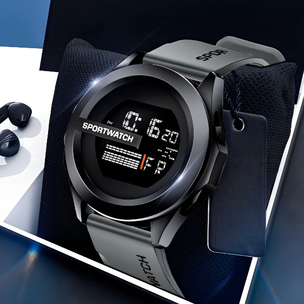 Terlaris.. ✅COD [BBS] Jam Tangan Pria QS DRONE Bulat Strap rubber Digital Jam Tangan Sport JT-15