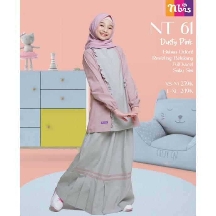 BAJU SETELAN Rok Anak Perempuan Remaja Muslim NT 61 Nibras