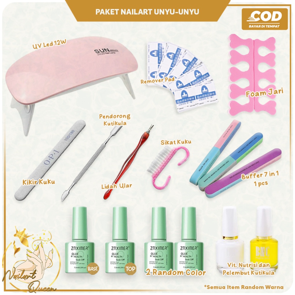 Paket Nail Art Kutek Nail Art Kuku Palsu Lengkap Cod Bayar Di Tempat Untuk Usaha Nail Art Tools Alat