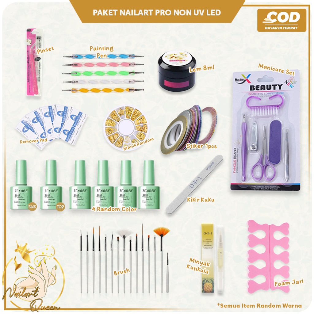 Paket Nail Art Alat Kutek Nail Art Nailart Seni Kuku Peralatan Manicure Cod Bayar Di Tempat Untuk Us