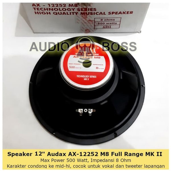 DISKON JTR Speaker 12 Inch In Full Range Audax AX 12252 M8 500 Watt AX-12252 MKII Khusus JNE