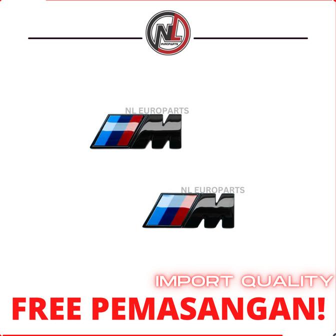 EMBLEM LOGO M FENDER BMW F10 F30 F32 LOGO FENDER BMW M BLACK GLOSS