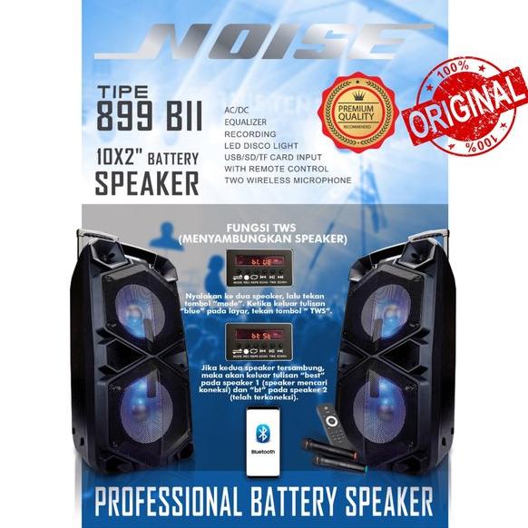 Speaker Portable Meeting Wireless Noise 899 BII Double 10 inch Bluetooth