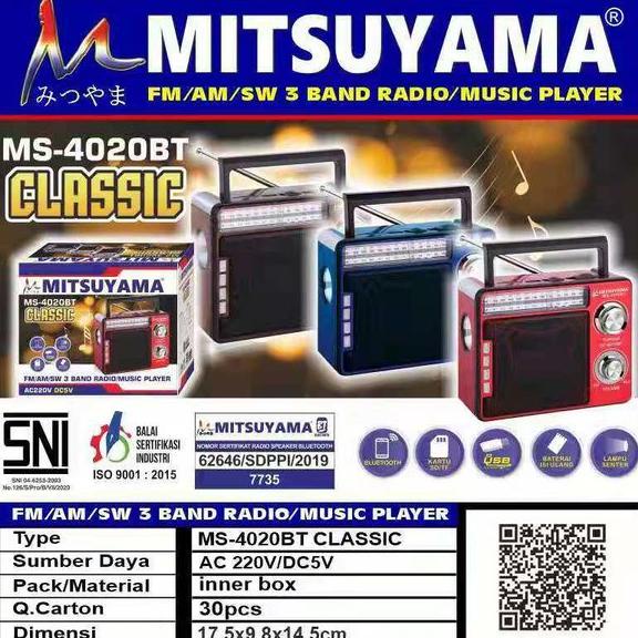 TERBARU Radio Bluetooth Mitsuyama MS 4020BT Classic