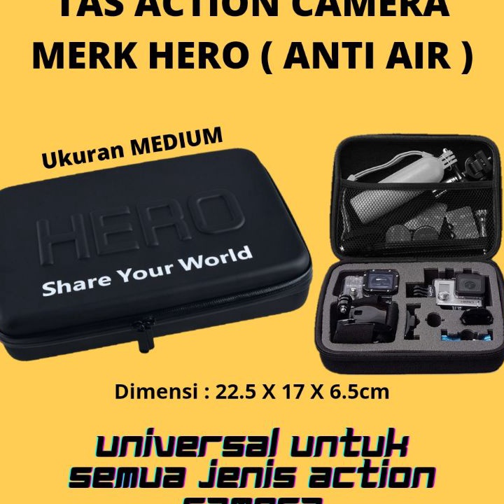 Terjamin Tas Gopro Medium Size Waterproof Bag Anti Air Tas Action Camera.