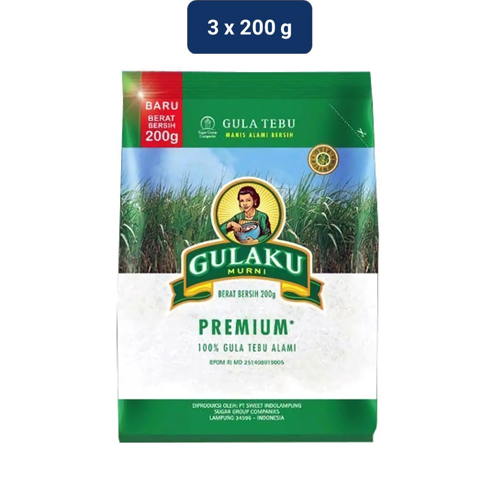 

10.10 Brands Festival Gulaku Sugar Pillow Pack Premium 3 x 200 gr