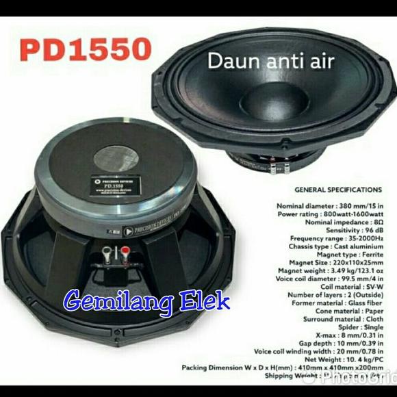 Speaker Komponen PRECISION DEVICES PD 1550 15 inch