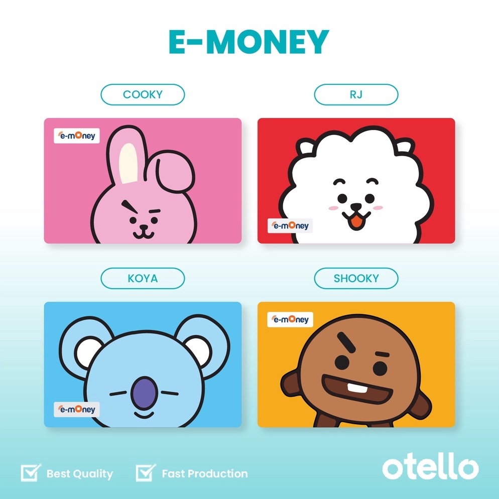 BESTSELLER Kartu eMoney Mandiri BT21 Classic Kualitas HD Print Tajam BTS Kpop Idol e-Money eToll Ban