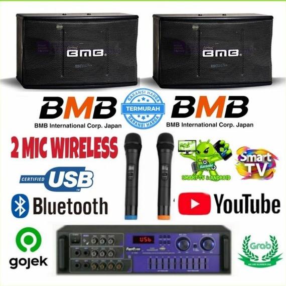 Paket Sound System Speaker BMB Ampli BMB Mic Wireless BMB Komplit Set
