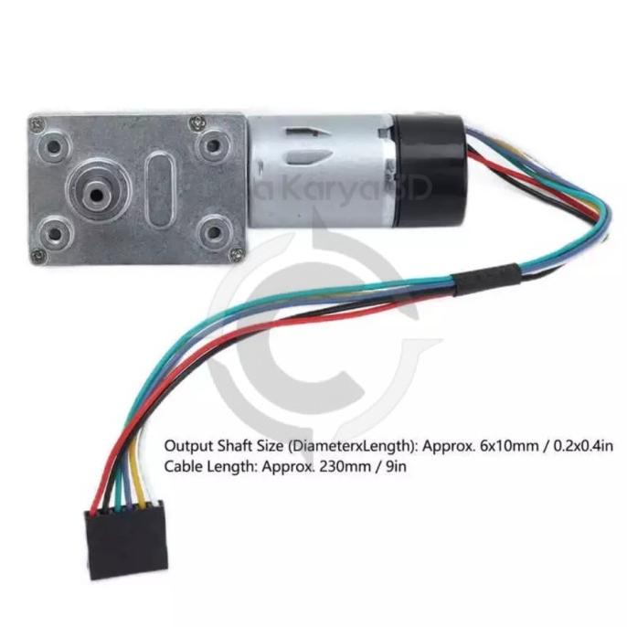 DC Motor 12V 24V Turbo Worm With Encoder Speed Reduction Geared Motors