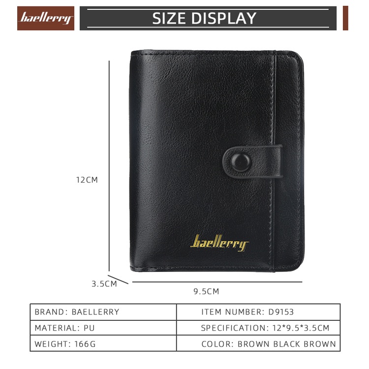 BAELLERRY D9153 Dompet Pria Wanita Bahan Kulit PU Leather Premium BAEOS