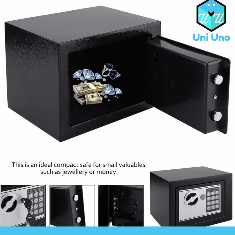 

TaffGUARD Kotak Brankas Hotel Mini Electric Password Deposit Box with Lubang Celengan 4,6L - 17E