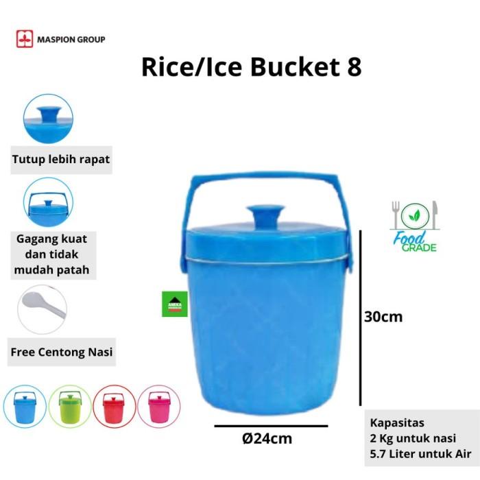 Maspion Rice/Ice Bucket Termos Es Termos Nasi 8 Liter 2Kg Nasi
