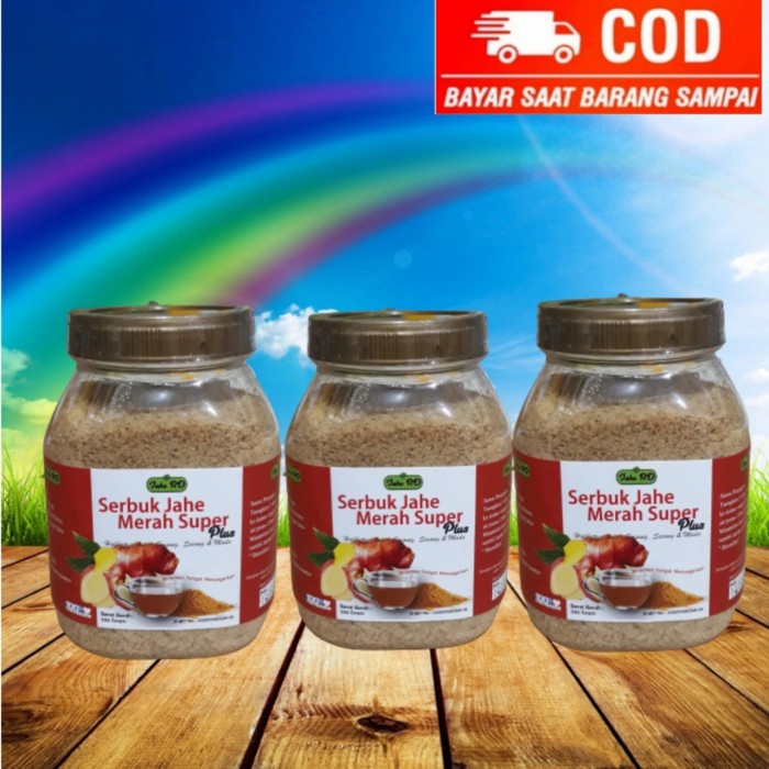 

PAKET 3 BOTOL JAHE MERAH RD SERBUK JAHE MERAH 330 GR ASLI ORI