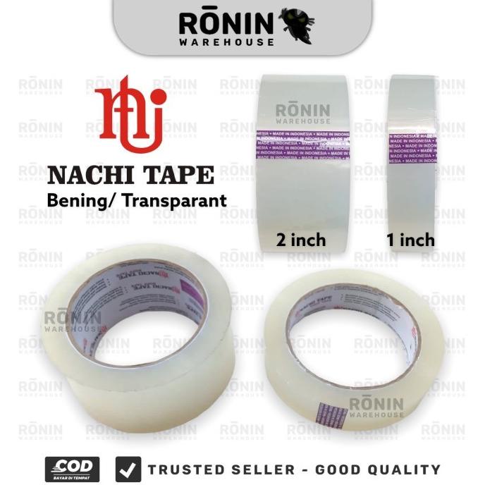 

{{{{}}] NACHI Tape Lakban Isolasi Selotip Bening Transparan 1 2 inch 24 48 mm